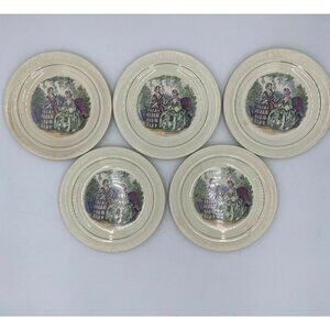 Set Of 5 Vintage Farberware Brooklyn NY Decorative Plate ~9” Diameter